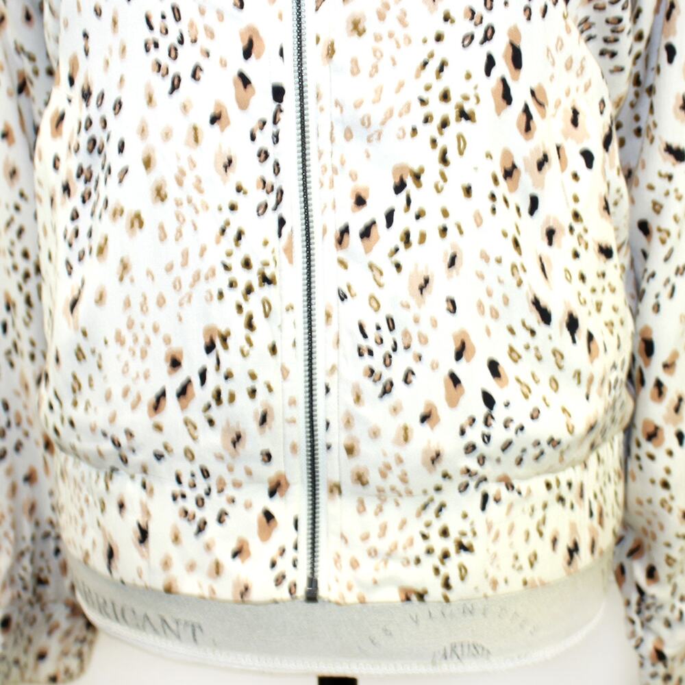 Saltwater Luxe Animal Print rayon bomber jacket top pockets zipper lined Small - Picture 3 of 8